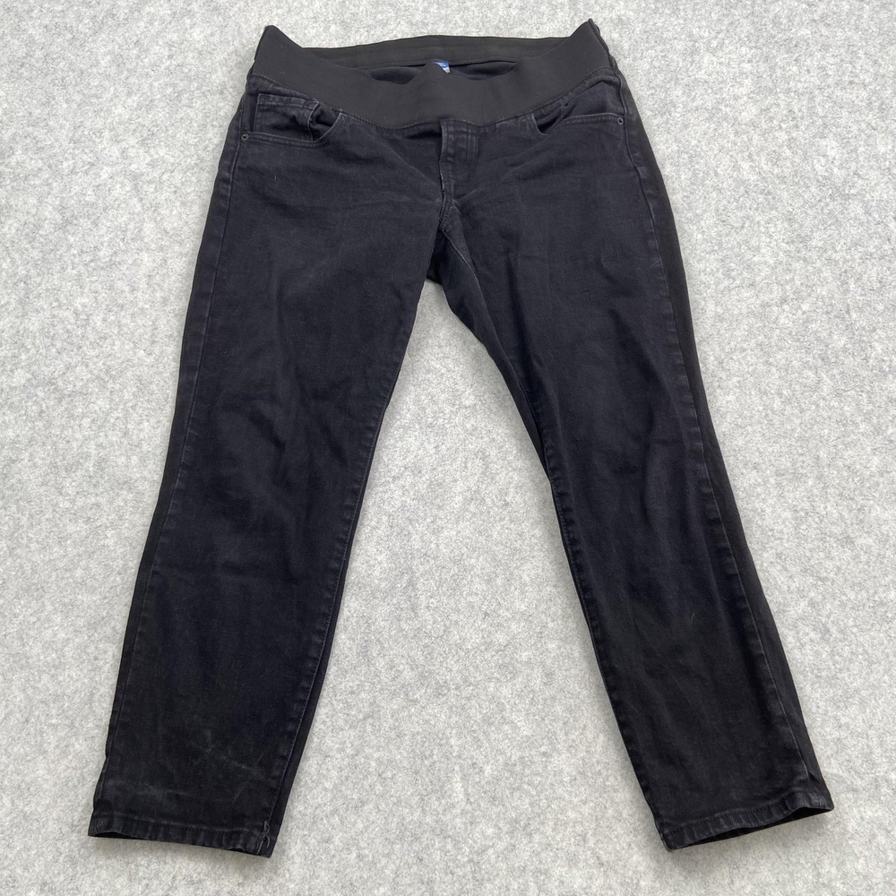 Old Navy O.G. Straight Front Panel Maternity Jeans Womens 12 Short (36x25) Black